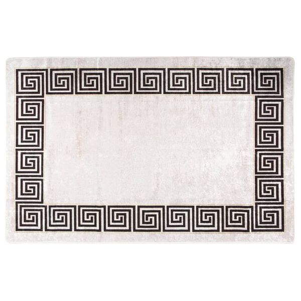 vidaXL Килим, миещ се, 160x230 см, светлобежов, противоплъзгащ