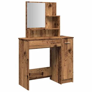 vidaXL Тоалетка с огледало от старо дърво 86,5x35x136 cm