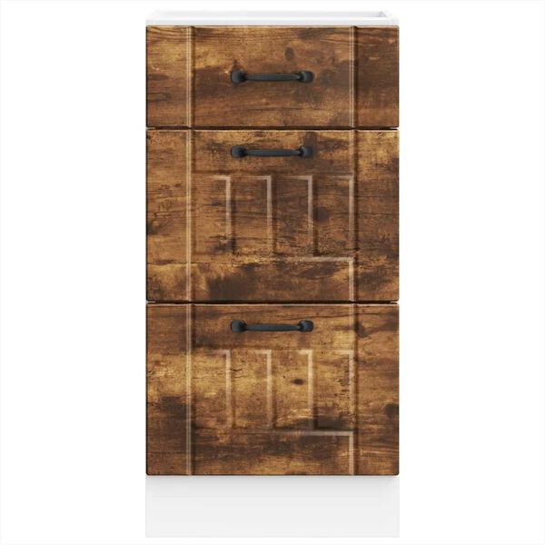 vidaXL Кухненски шкаф Lucca, опушен дъб, инженерно дърво