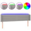 vidaXL LED горна табла за легло, светлосива, 203x16x78/88 см, плат