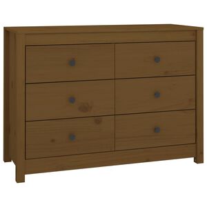 vidaXL Страничен шкаф, меденокафяв, 100x40x72 см, борово дърво масив