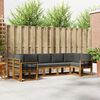 vidaXL Комплект дивани за открито 7 pcs Натурален и Антрацит