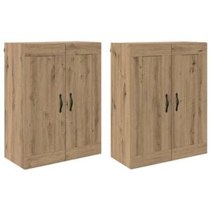 vidaXL Стенно монтиран шкаф 2 бр. Дъб 69,5 x 34 x 90 см