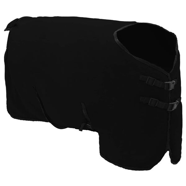 vidaXL Конско одеяло Черно Полиестер