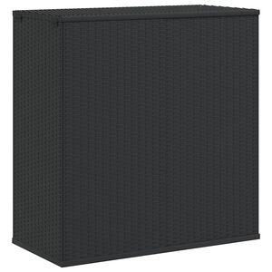 vidaXL Кутия за градински възглавници PE ратан 100x49x103,5 см черна