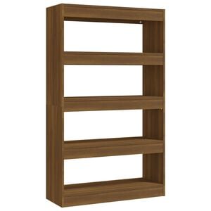 vidaXL Библиотека/разделител, кафяв дъб, 80x30x135 см, инженерно дърво