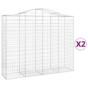 vidaXL Габионни кошници арка 2 бр 200x50x160/180 см поцинковано желязо