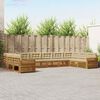 vidaXL Комплекти дивани 7 pcs Натурален и Бежов Солидно акациево дърво