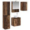 vidaXL Комплект шкафове за баня 5 pcs Старо дърво 50 x 14,5 x 70 см