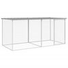 vidaXL Клетка за пилета с покрив, светло сива, 203x98x90 см, поцинкована стомана