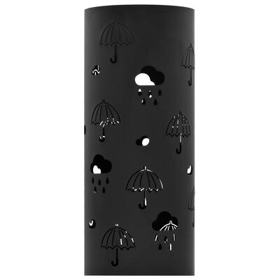 vidaXL Поставка за чадъри "Чадъри", стомана, черна
