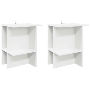 vidaXL Масичка за кафе 2 бр. Бяло 40 x 30 x 49 см Инженерна дървесина