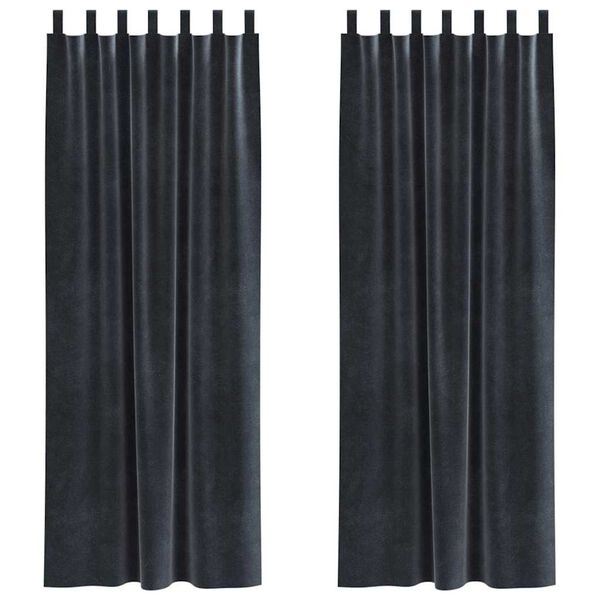 vidaXL Затъмняващи завеси 2 pcs Тъмен сив 140 x 225 cm Кадифе