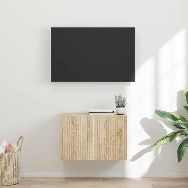 vidaXL TV стенен шкаф Сонома дъб 59,5 x 31 x 40 см Инженерно дърво