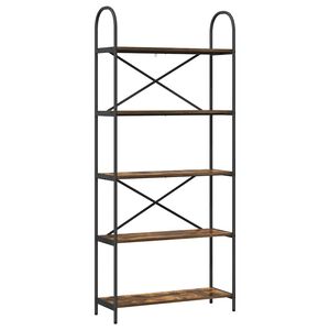 vidaXL Рафт за книги Димян дъб 80 x 30 x 183 см Инженерно дърво