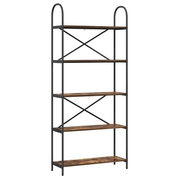 vidaXL Рафт за книги Димян дъб 80 x 30 x 183 см Инженерно дърво