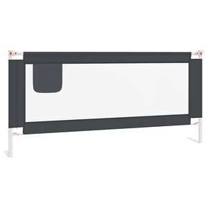 vidaXL Ограничител за бебешко легло, тъмносив, 200x25 см, плат