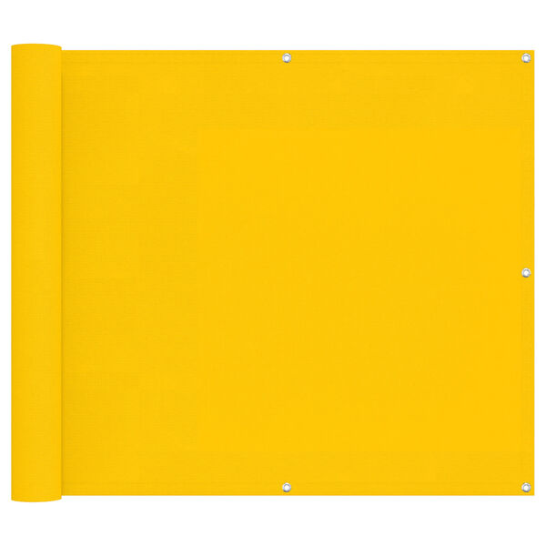 vidaXL Балконен екран Жълто 90 x 200 cm PU покрит оксфорд алу