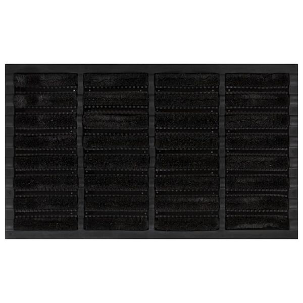 vidaXL Изтривалка за врата правоъгълна 45x75 см гума и кокосови влакна