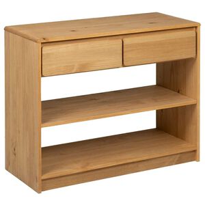 vidaXL Конзолна маса SAUDA, дъб, 89,5x36,5x73 см, борово дърво масив