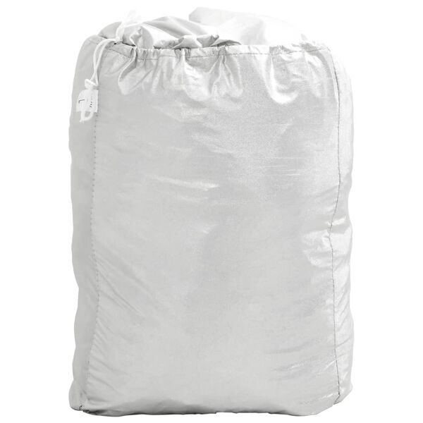 vidaXL Покривало за кола за седан с каишки цяло сребрист XXL PEVA