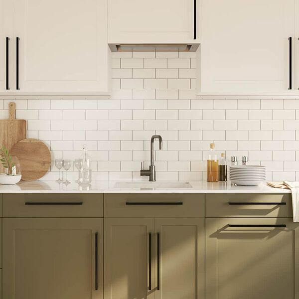 vidaXL Дръжки за шкафове, 5 бр, черни, 320 мм, неръждаема стомана