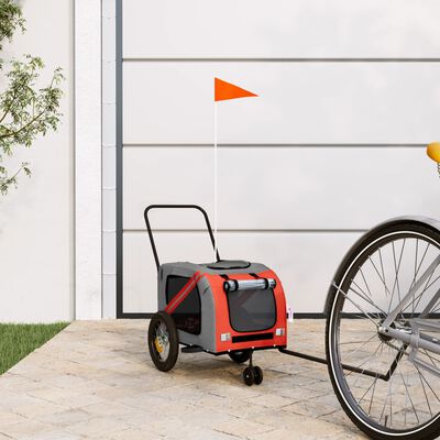 vidaXL Ремарке за колело за любимци оранжев черен Оксфорд плат желязо
