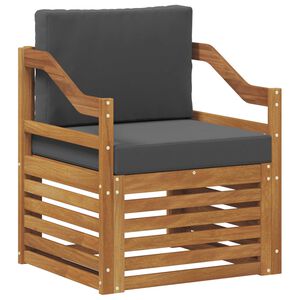 vidaXL Външен диван Солидно акациево дърво и полиестер Натурално