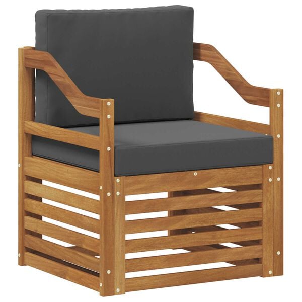 vidaXL Комплект дивани за открито Солидно акациево дърво и полиестер