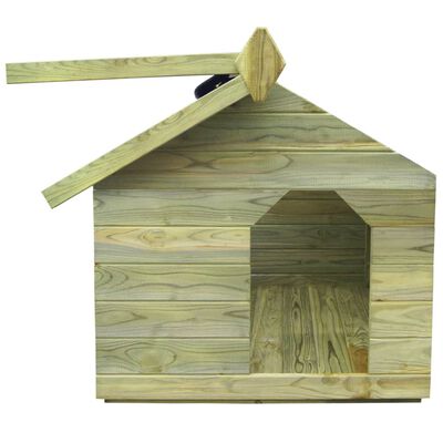 vidaXL Градинска кучешка колиба, отваряем покрив, импрегниран бор