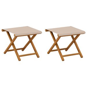 vidaXL Шезлонг 2 pcs Плътно евкалиптово дърво Бежово