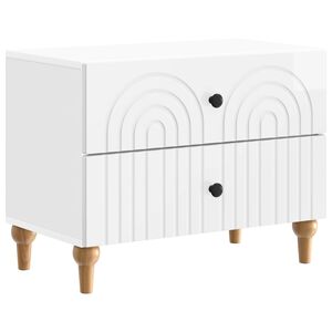vidaXL Нощен шкаф Бял гланц 62 x 34,5 x 48 см Инженерна дървесина