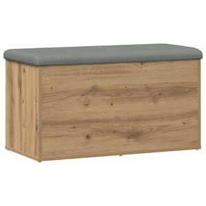 vidaXL Пейка за съхранение, занаятчийски дъб, 82x42x45 см, инженерно дърво