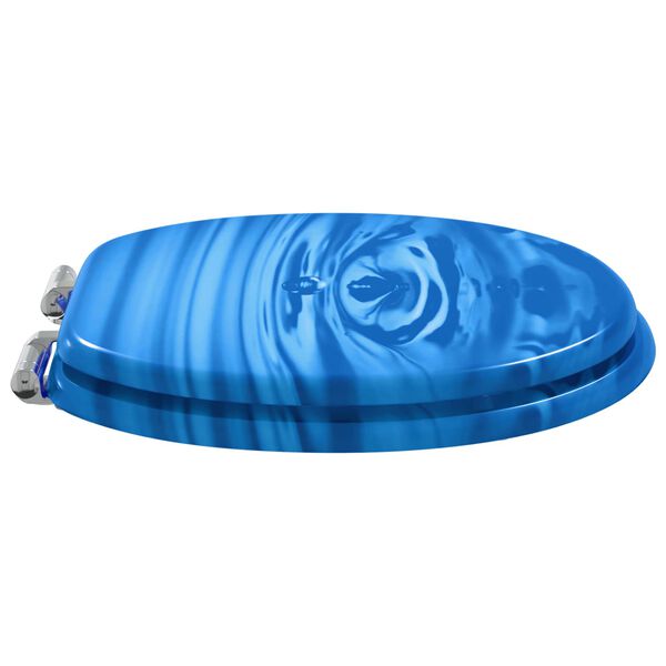 vidaXL Тоалетна седалка Син капсула 44 x 38 см ПДЧ