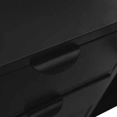 vidaXL Бюфет, черен, 105x35x70 см, стомана и закалено стъкло