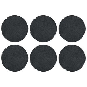 vidaXL Стъпаловиден камък 6 pcs Черен &Oslash; 45 x 1,8 см Каучук