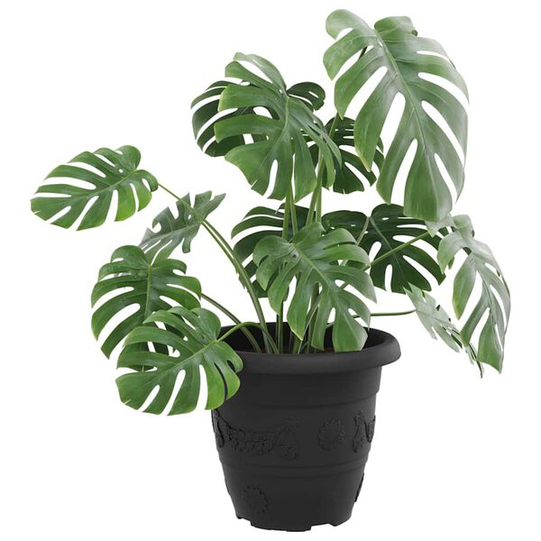 vidaXL Кръгла саксия за цветя 6 pcs Черно &Oslash; 26 x 21.5 см Пластмаса