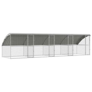 vidaXL Клетка за пилета 4 бр. Сребристо 800 x 200 x 200 см