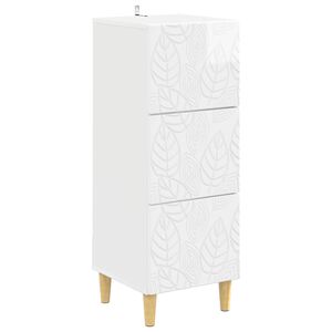 vidaXL Чекмеджетен шкаф Бял гланц 33 x 34,5 x 90 см