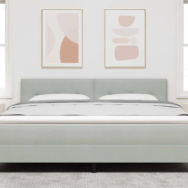 vidaXL LED глава С LED лентисти светлини Светлосиво 180 cm Полиестер