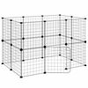 vidaXL Клетка за животни с врата, 20 панела, черна, 35x35 см, стомана