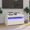 vidaXL ТВ шкаф с LED осветление, бял, 75x35x40 см