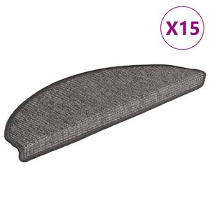 vidaXL Изтривалки за стълби, 15 бр., 65x21x4 см, бежово-сиви, полукръгли, големи
