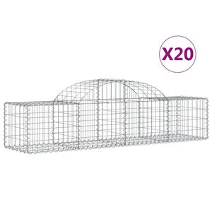 vidaXL Габионни кошници арка 20 бр 200x50x40/60 см поцинковано желязо