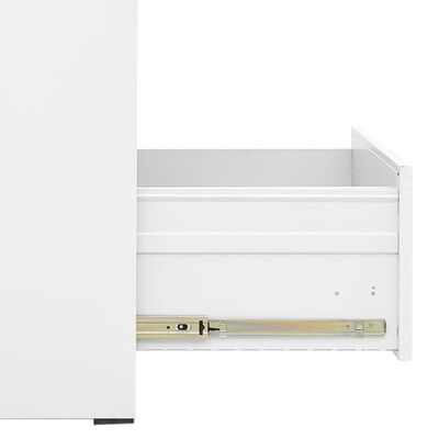vidaXL Шкаф за папки, бял, 46x62x133 cм, стомана