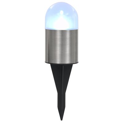 vidaXL Соларни земни лампи, 12 бр, LED светлина, бели
