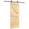 vidaXL Преплъзваща се врата Естествено и черно 85 x 210 cm