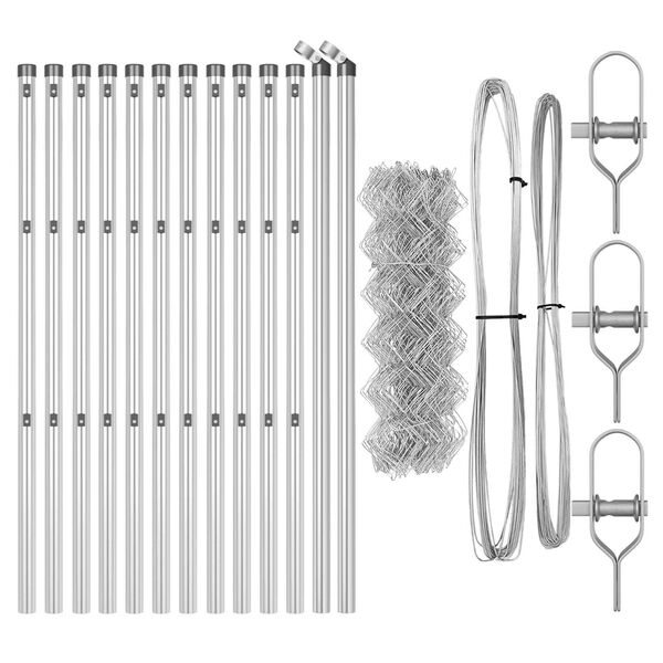 vidaXL Стълб за ограда. Сребрист 25 x 0,8 м (40 x 40 мм мрежа) Стомана