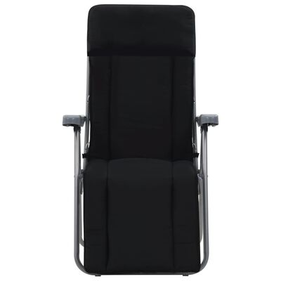 vidaXL Сгъваеми градински столове с възглавници, 2 бр, черни