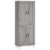 vidaXL Висок шкаф, сив сонома, 69,5x34x180 см, инженерно дърво